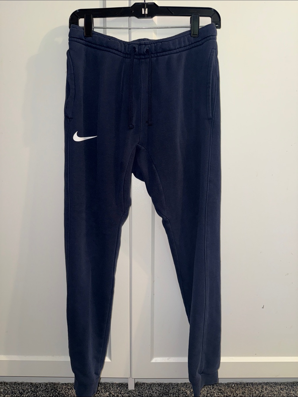 Nike Navy Blue Mens Joggers with White Swoosh